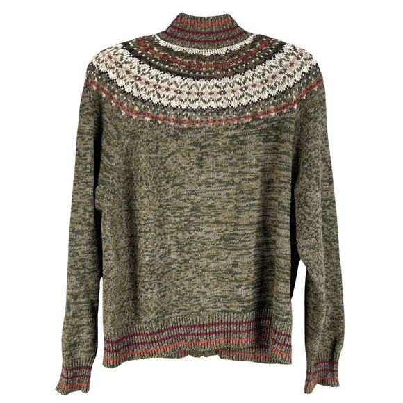 Heirloom Collectibles Womens L Nordic Fair Isle Jacket Full Zip Cardigan Sweater - Picture 10 of 16